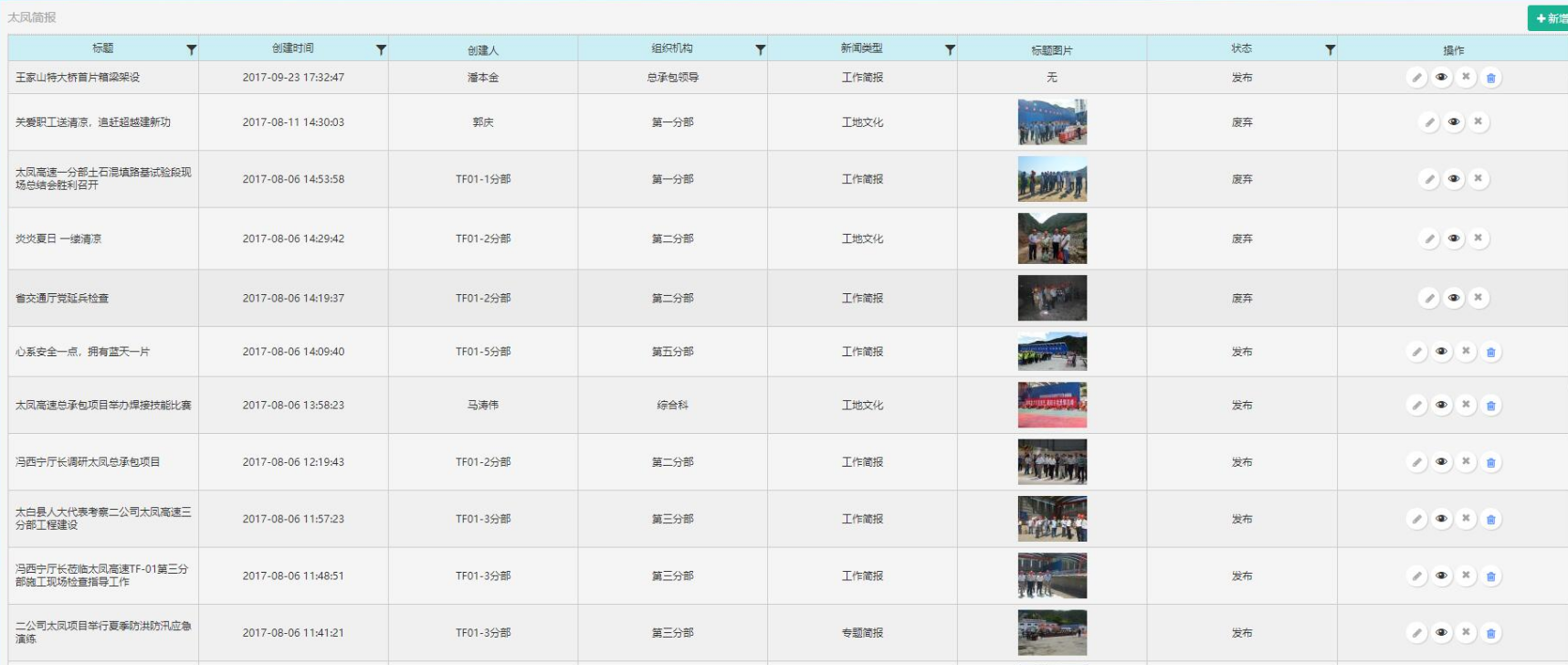 智慧工地管理系统太凤简报界面截图